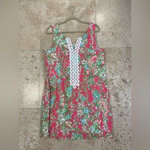 Lilly Pulitzer shift. White embroidery down front. Size 12